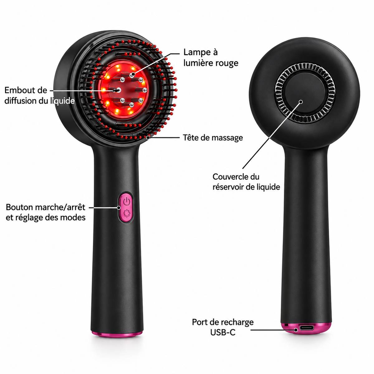 Brosse à cheveux 3 en 1